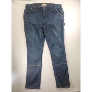 Carhartt 102735 Women's 16 Tall Slim Fit Layton Double Front Jeans Indigo Stream